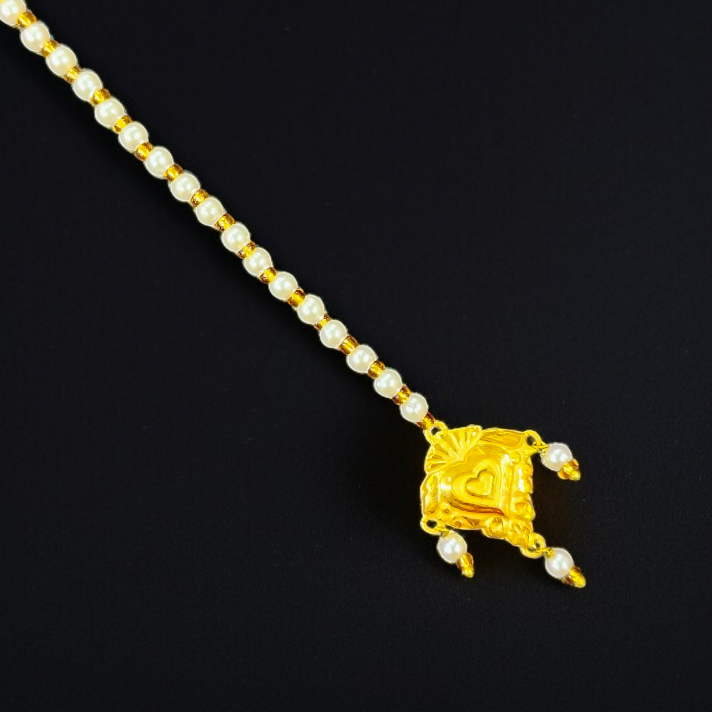FLORAL HEART DESIGN (WGT: 0.220 GM APPROX) KDM GOLD (MANGTIKA) MOTI TICKLY 1 PIECE (50 TONCH) BEST FOR GIFT IN MARRIAGE.
