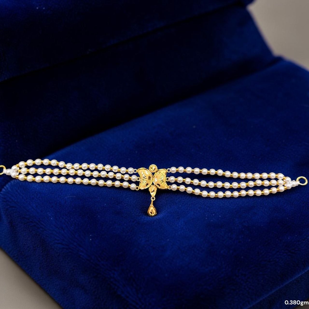 GOLD MOTI CHOKER- (WGT: 0.380 GM APPROX) BIS CERTIFIED HUID HALLMARK 375 9KT GOLD MOTI CHOKER 1 PIECE WITH ADJUSTABLE TASSEL FOR GIFT IN MARRIAGE.