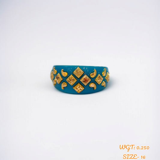 (GPR) TRJ (SIZE: 16) WGT: 0.250 GM APPROX (50 TONCH) KDM GOLD POLA RING FOR WOMEN 1 PIECE FOR GIFT (SOLD ON MRP)