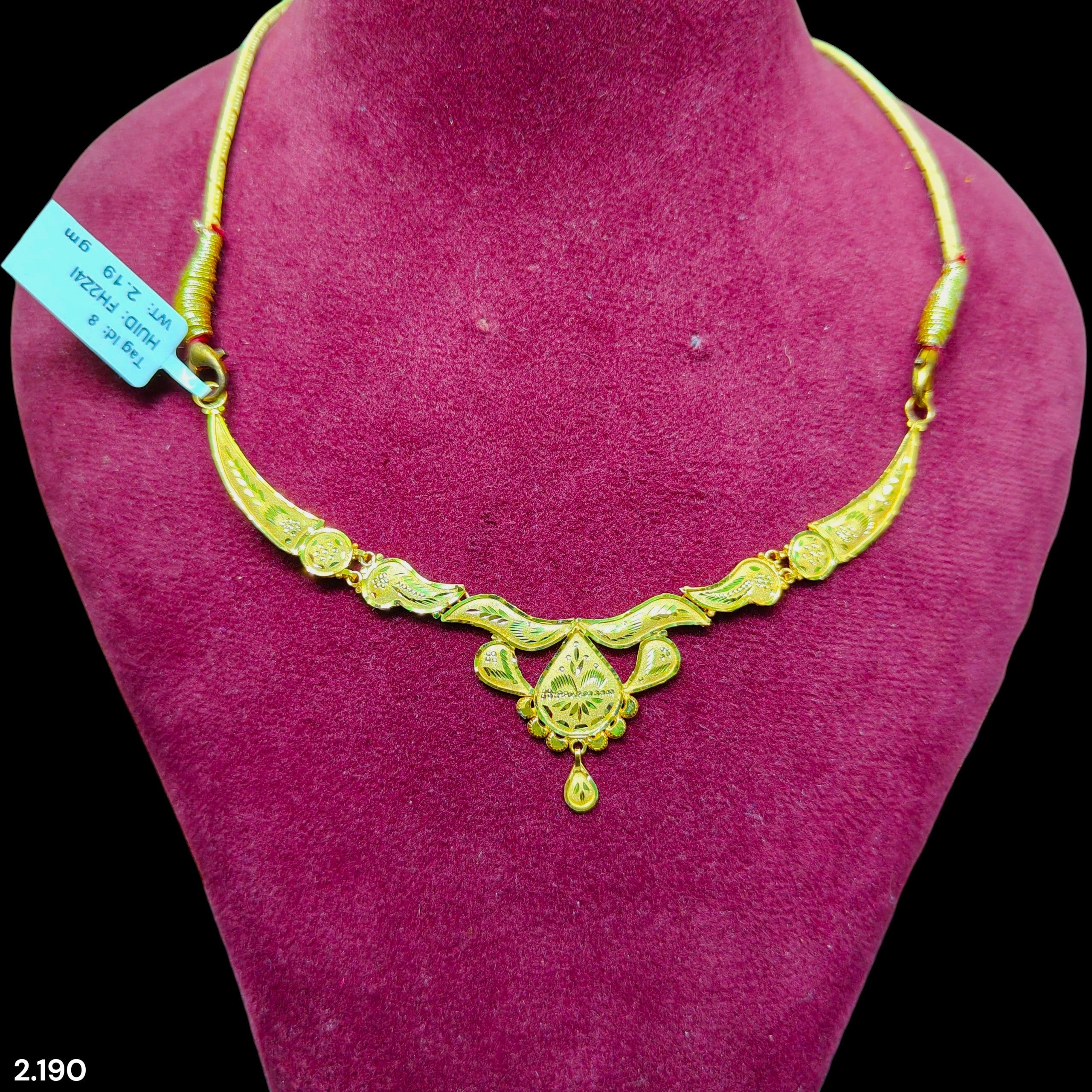 GOLD CHOKER NECKLACE-(WGT: 2.190 GM APPROX) BIS CERTIFIED HUID HALLMARK 9KT GOLD NECKLACE 1 PIECE FOR WOMEN.