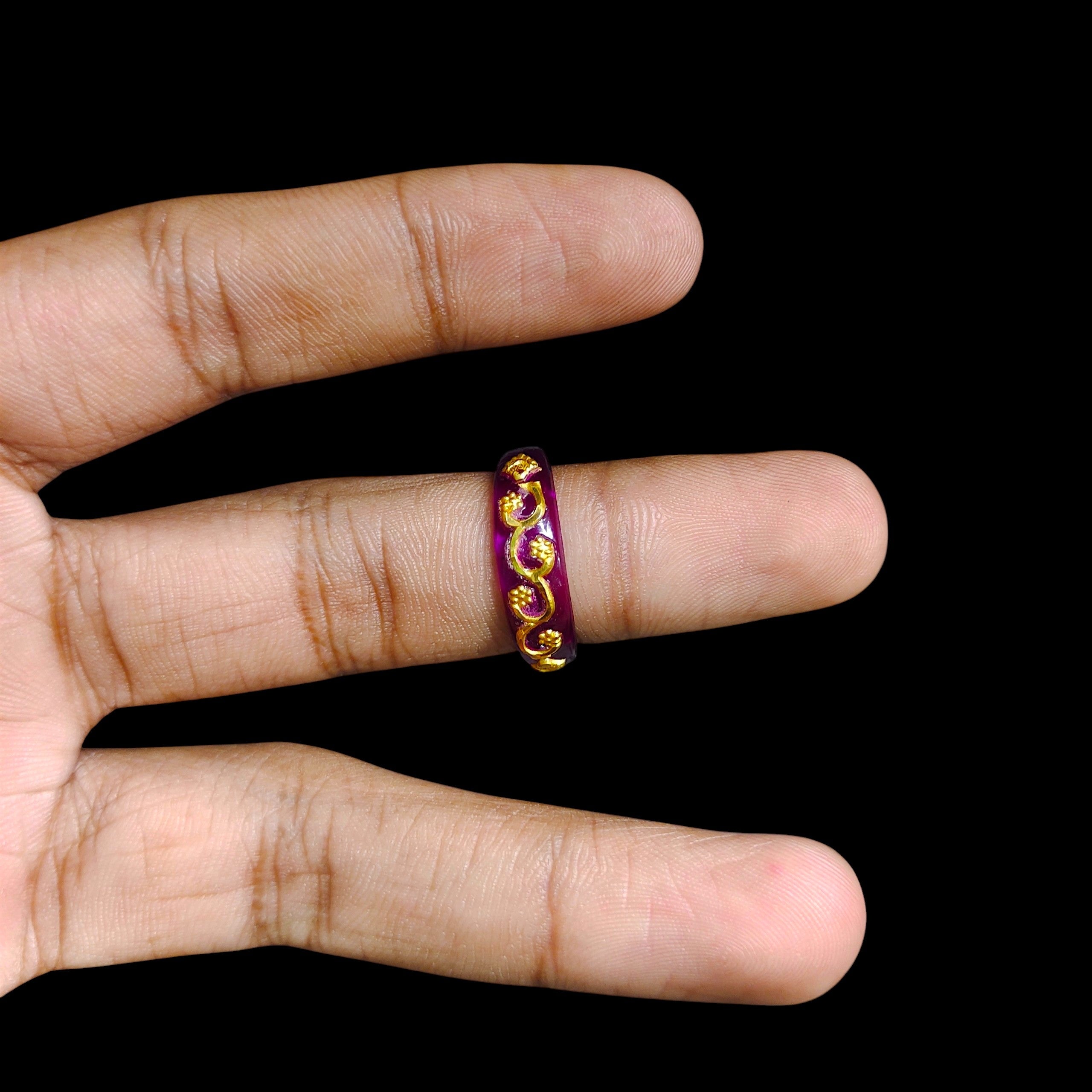 POLA RING-SIZE 15 (WGT: 0.580 GM APPROX) CERTIFIED BIS HALLMARK 916 22KT GOLD POLA RING 1 PIECE (BEST FOR DAILY WEAR OR GIFTING YOUR LOVE ONE).