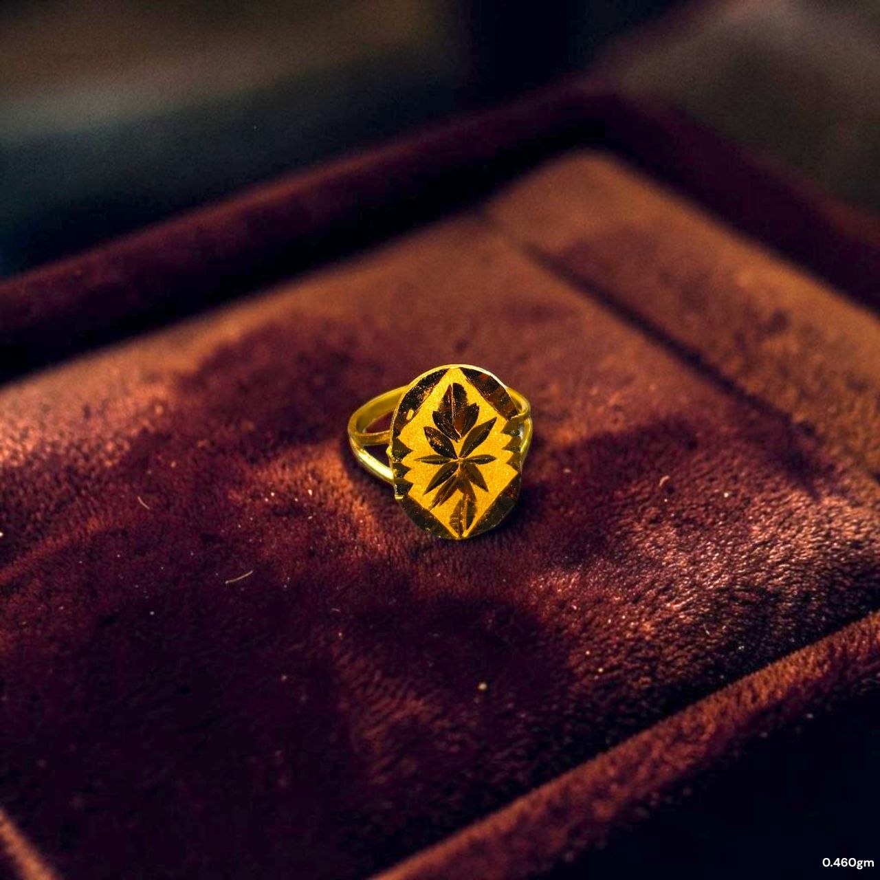 BABY JEWELLERY- TRJ WGT: 0.460 GM APPROX 22KT HUID HALLMARK GOLD BABY FINGER RING 1 PIECE FOR RICE CEREMONY & BIRTHDAY.