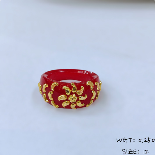 (GPR) TRJ (SIZE: 12) WGT: 0.250 GM APPROX (50 TONCH) KDM GOLD POLA RING FOR WOMEN 1 PIECE FOR GIFT (SOLD ON MRP)