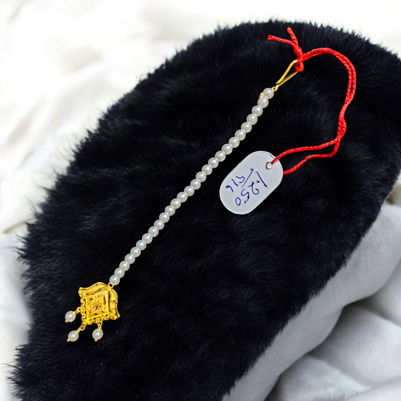 GOLD TICKLY- TRJ WGT: 1.250 GM APPROX 22KT HUID HALLMARK GOLD MOTI TICKLY (MANGTIKA) 1 PIECE FOR MARRIAGE. (S3T42Y)
