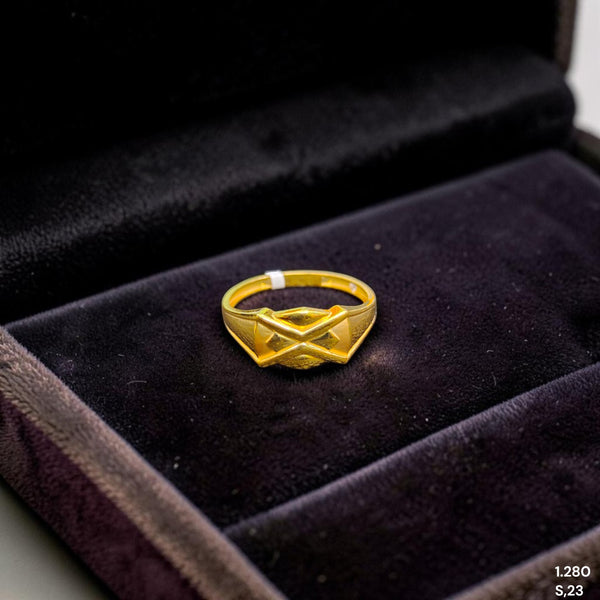 GENTS RING- TRJ (SIZE:23) WGT: 1.280 GM APPROX BIS CERTIFIED HUID HALLMARK 375 9KT GOLD FINGER RING FOR MEN 1 PIECE.(ZITZH9)