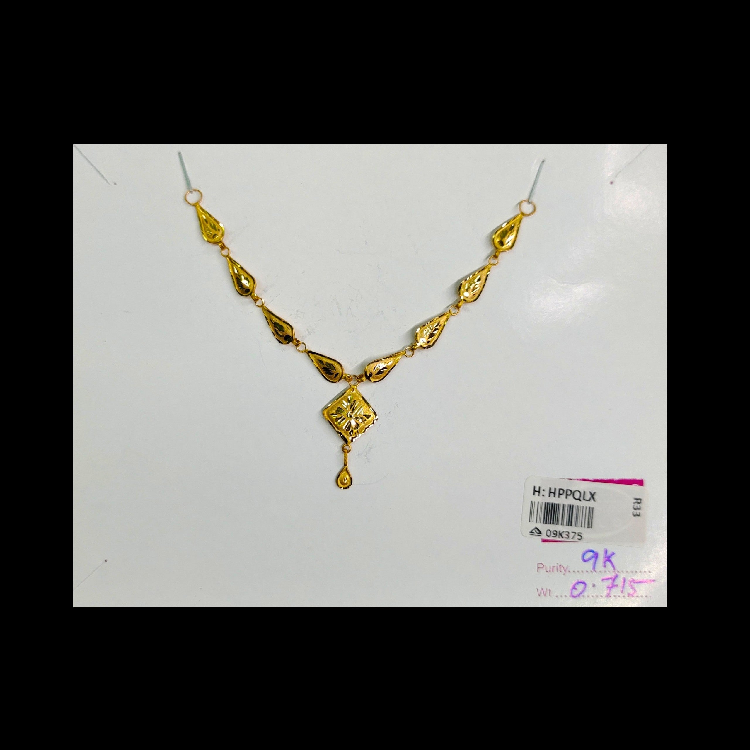 GOLD CHOKER NECKLACE-(WGT: 0.715 GM APPROX) BIS CERTIFIED HUID HALLMARK 9KT GOLD NECKLACE 1 PIECE FOR WOMEN.