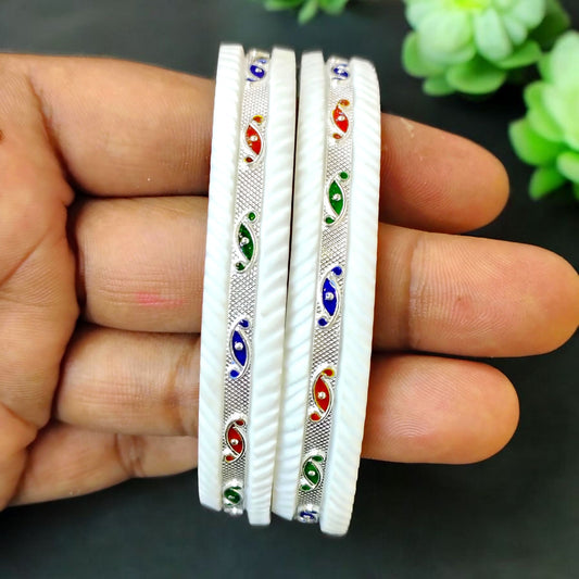 (FESTIVE SILVER OFFER) CERTIFIED BIS HALLMARK 925 SILVER MANIPUR CHOKH DESIGN SAKHA BADHANO BANGLES 1 PAIR FOR REGULAR USE (SOLD AS MRP BY RAJLAXMI).