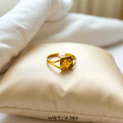(GBJ) TRJ WGT: 0.340 GM APPROX 22KT HUID HALLMARK GOLD BABY FINGER RING 1 PIECE FOR RICE CEREMONY & BIRTHDAY.