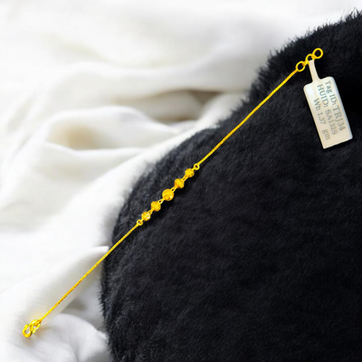 GOLD WRISTLET- BIS CERTIFIED HUID HALLMARK 375 9KT GOLD WRISTLET APPROX WGT: 1.370 FOR WOMEN.