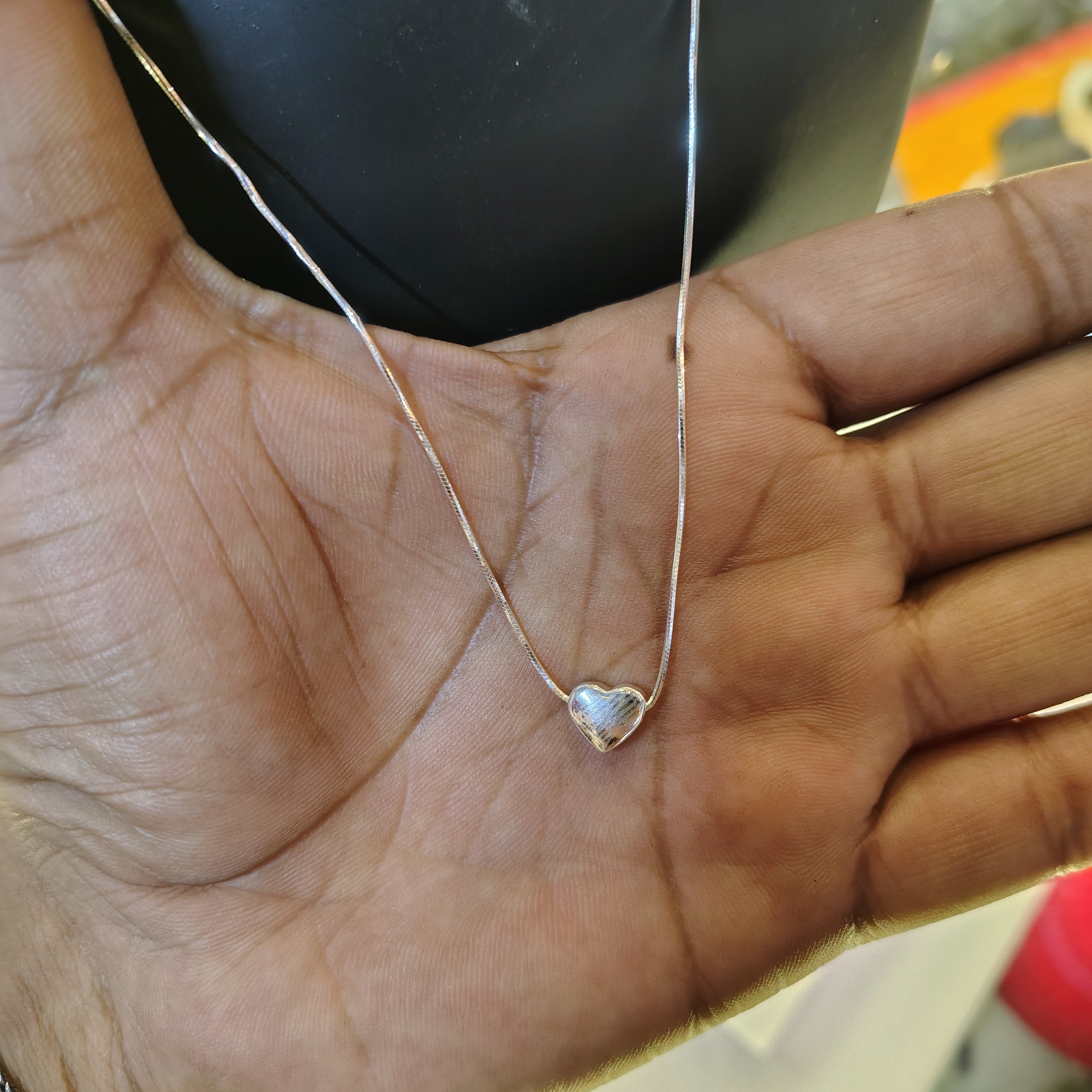 (JIVA COLLECTION) CERTIFIED BIS HALLMARK 925 STERLING SILVER CHAIN 18 INCH WITH HEART PENDANT - BANKOK IMPORTED (SOLD ON MRP)