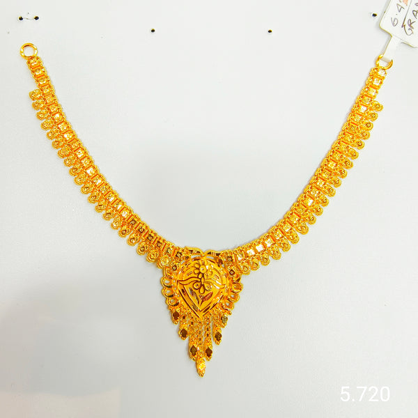 BIS CERTIFIED WGT: 6.450 GM APPROX HUID HALLMARK 22KT 916 GOLD NECKLACE CHOKER 1 PIECE FOR WOMEN(LAPPA DESIGN).