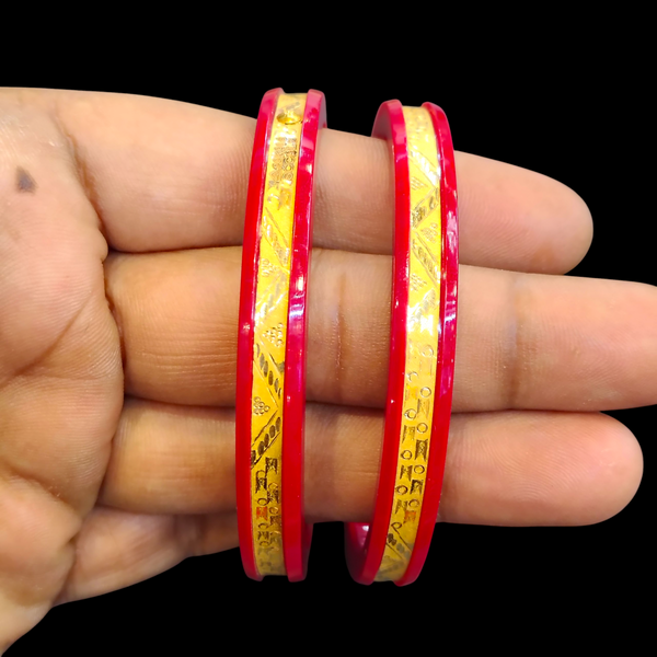 POLA BADHANO- BIS CERTIFIED (SIZE: 24) WGT: 1.480 GM APPROX 22KT HUID HALLMARK GOLD POLA BADHANO BANGLES 1 PAIR DESIGN FOR REGULAR USE.