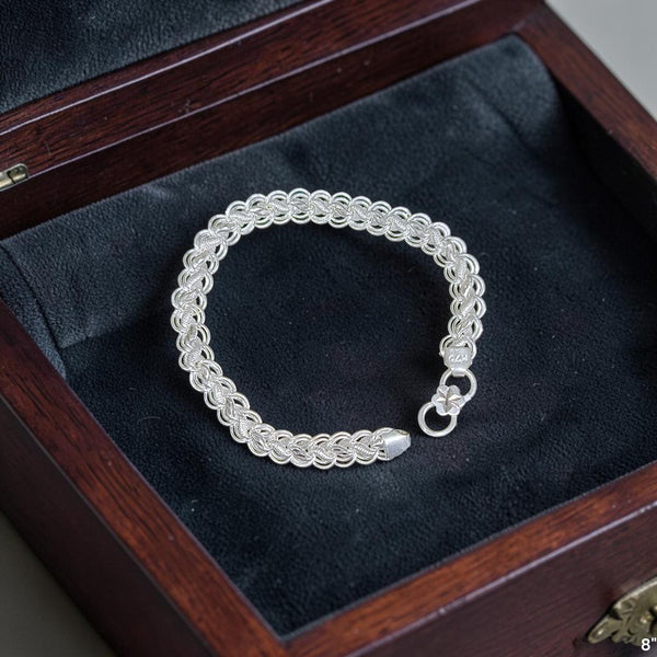 SILVER WRISTLET- (A01) (WGT:14.000 GM APPROX) 625 SILVER WRISTLET FOR MEN 8