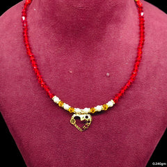 GOLD LOCKET- WGT: 0.240 GM APPROX BIS CERTIFIED HUID HALLMARK 22KT GOLD MOTI LOCKET 1 PIECE FOR WOMEN (WITH PUTI CHAIN).