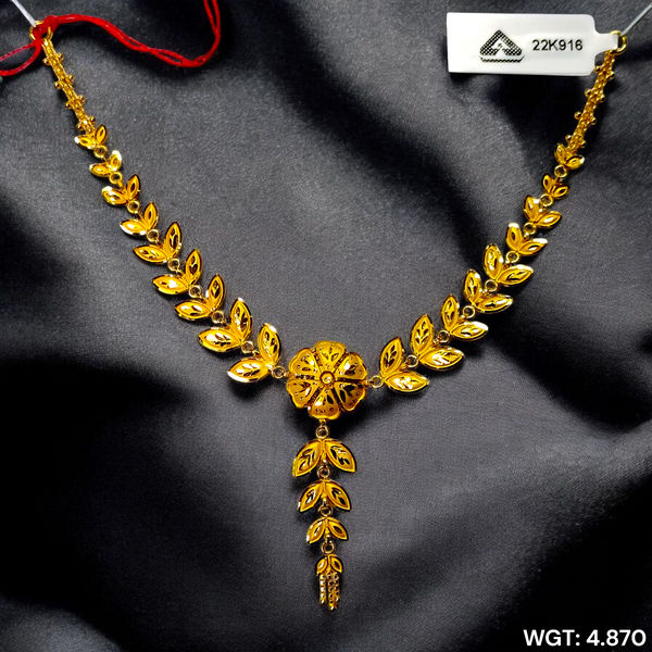 (GCN22) BIS CERTIFIED HUID HALLMARK 916 22KT GOLD NECKLACE CHOKER (APPROX WGT: 4.870 GM) 1 PIECE FOR WOMEN.