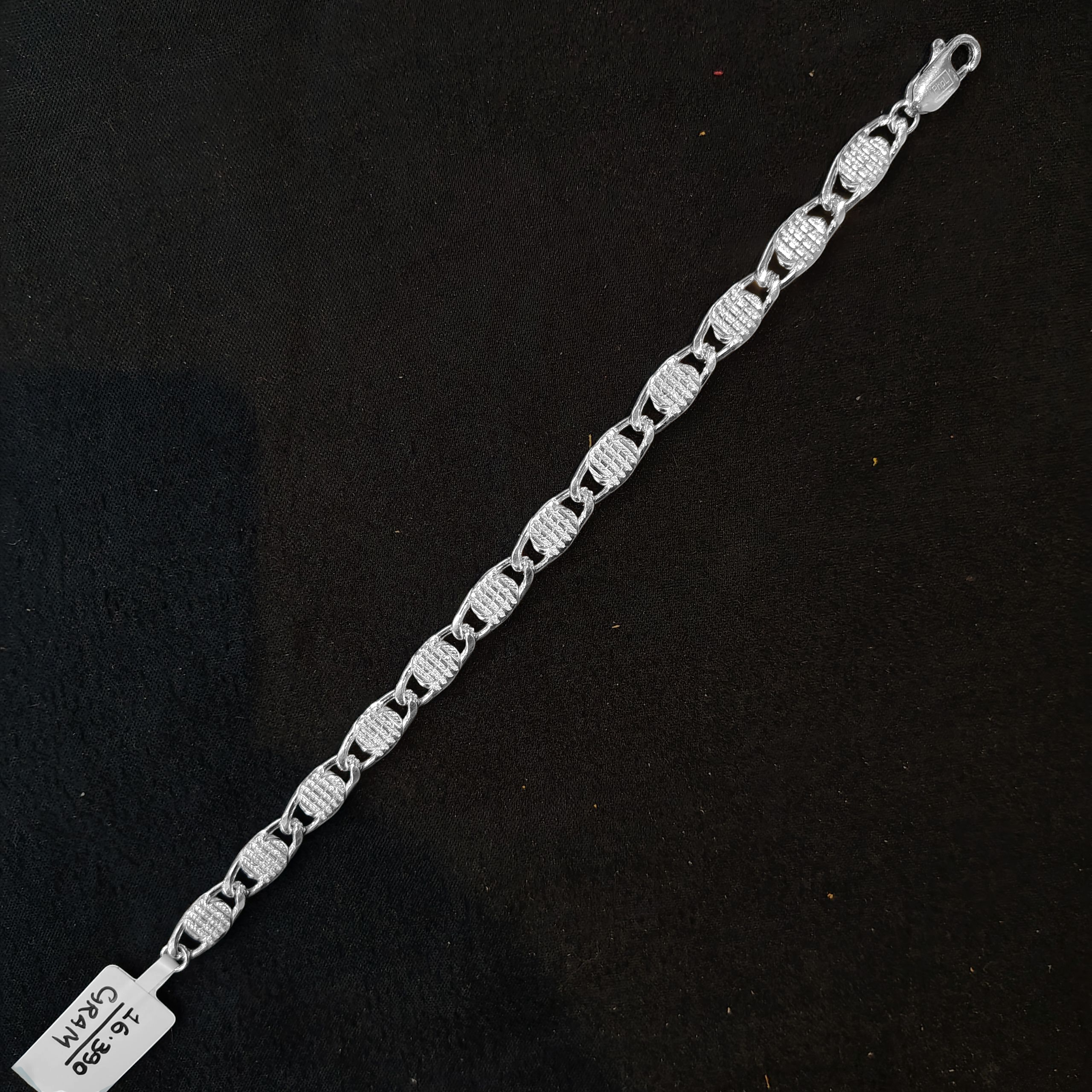 (SWL) RAJLAXMI 625 SILVER WRISTLET WGT: 16.390 GRAM 8" INCH FOR UNISEX 1 PIECE (REGULAR USE)