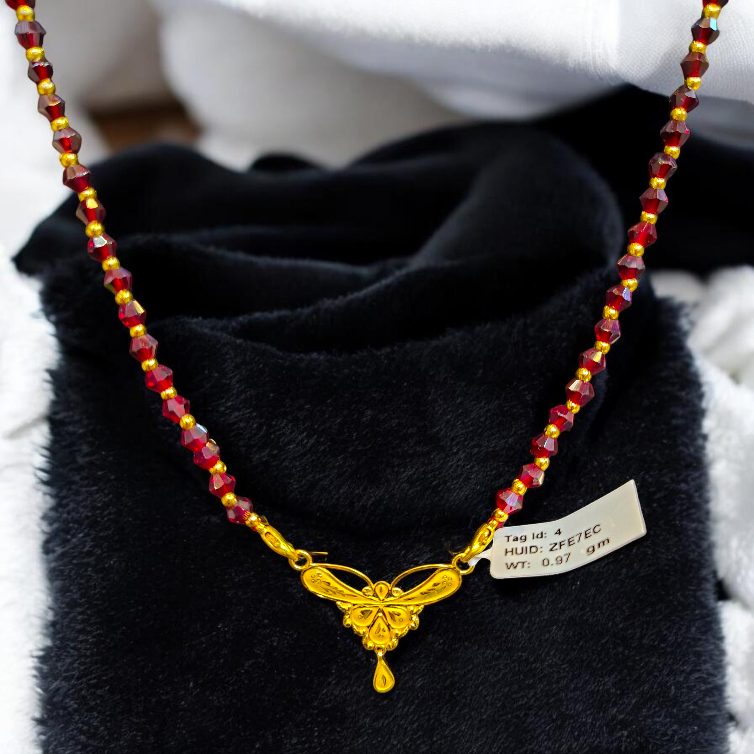 GOLD PENDANT- WGT: 0.970 GM APPROX 22KT HUID HALLMARK GOLD PENDANT MANGALSUTRA 1 PIECE WITH TASSEL.