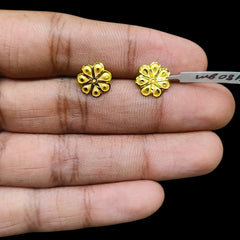 GOLD TOPS- (7PY38U)-(SANI4X) (WGT: 0.480 GM APPROX) BIS CERTIFIED HUID HALLMARK 375 9KT GOLD TOPS 1 PAIR BEST FOR MARRIAGE GIFT.