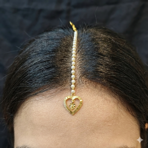 DURGA PUJO OFFER- GOLD TICKLY- TRJ WGT: 0.340 GM APPROX 18KT HUID HALLMARK GOLD MOTI TICKLY (MANGTIKA) 1 PIECE FOR MARRIAGE.