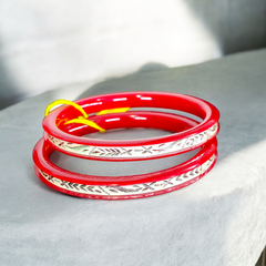 (SSP) CERTIFIED  BIS HALLMARK 925 SILVER CHILA PATH DESIGN POLA BADHANO BANGLES 1 PAIR(WGT: 3.00 GM APPROX) FOR REGULAR USE (SOLD AS MRP BY RAJLAXMI).