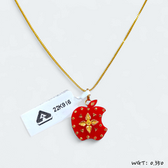 CERTIFIED BIS HUID HALLMARK 916 22KT GOLD POLA PENDANT LOCKET (WGT: 0.350 GM APPROX) 1 PIECE WITH ADJUSTABLE TASSEL (CHAIN NOT INCLUDED)