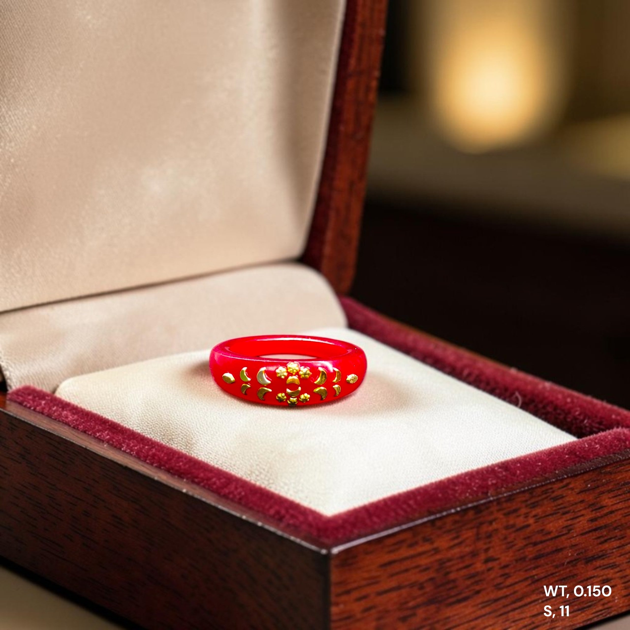 POLA RING-SIZE 11 (WGT: 0.150 GM APPROX) CERTIFIED BIS HALLMARK 916 22KT GOLD POLA RING 1 PIECE (BEST FOR DAILY WEAR OR GIFTING YOUR LOVE ONE).
