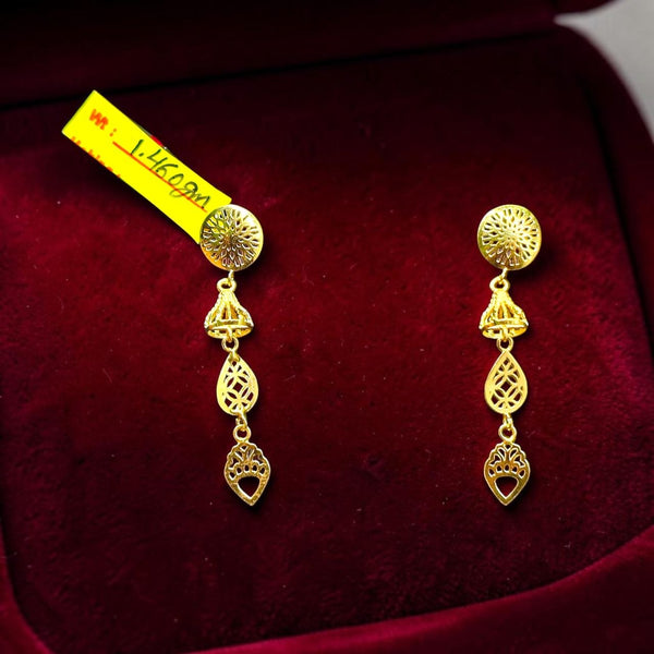GOLD EARRINGS- WGT: 1.460 GM APPROX BIS CERTIFIED HUID HALLMARK 9KT GOLD EARRINGS 1 PAIR FOR WOMEN (BEST FOR GIFT IN MARRIAGE).
