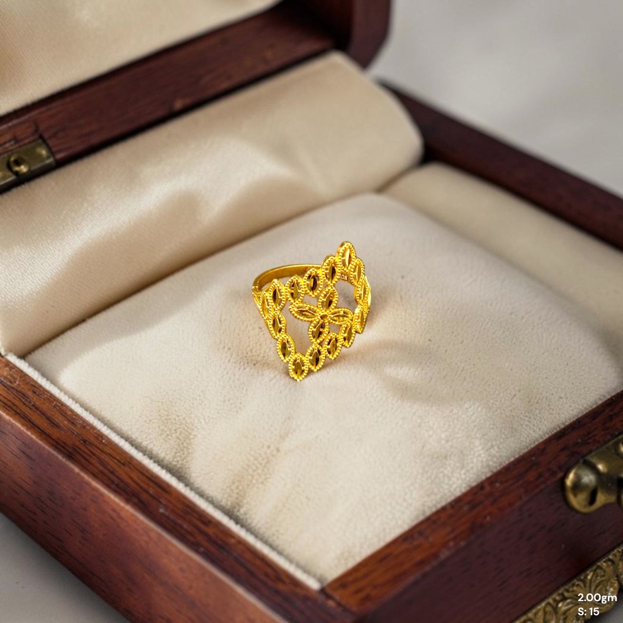 LADIES RING- (SIZE: 15) WGT: 2.000 GM APPROX BIS CERTIFIED HUID HALLMARK 9KT GOLD FINGER RING FOR WOMEN 1 PIECE