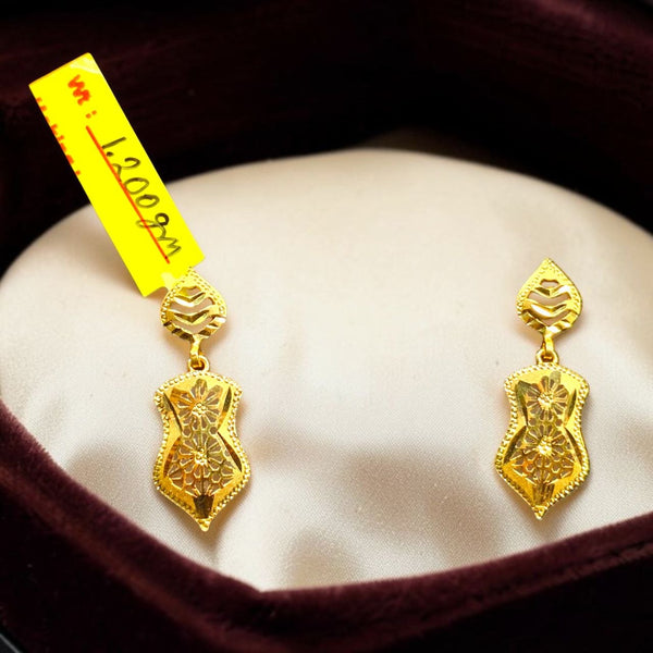 GOLD EARRINGS- WGT: 1.200 GM APPROX BIS CERTIFIED HUID HALLMARK 9KT GOLD EARRINGS 1 PAIR FOR WOMEN (BEST FOR GIFT IN MARRIAGE).