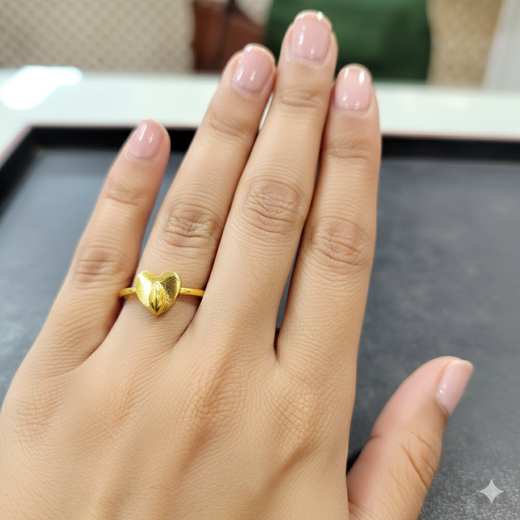 LADIES RING- TRJ (SIZE:16) WGT: 1.530 GM APPROX BIS CERTIFIED HUID HALLMARK 9KT GOLD FINGER RING FOR WOMEN 1 PIECE.