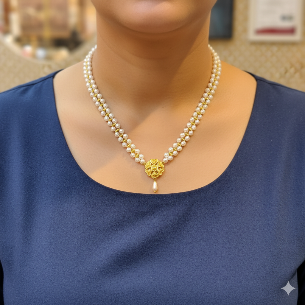 (GMP22) BIS CERTIFIED WGT: 0.350 GM APPROX HUID HALLMARK 916 22KT GOLD MOTI PENDANT 1 PIECE FOR YOUR BEAUTIFUL WIFE.