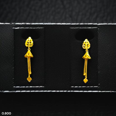 GOLD EARRINGS- WGT: 0.800 GM APPROX BIS CERTIFIED HUID HALLMARK 9KT GOLD EARRINGS 1 PAIR FOR WOMEN.