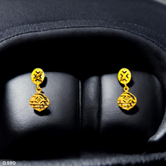 GOLD EARRINGS- WGT: 0.580 GM APPROX BIS CERTIFIED HUID HALLMARK 9KT GOLD EARRINGS 1 PAIR FOR WOMEN.
