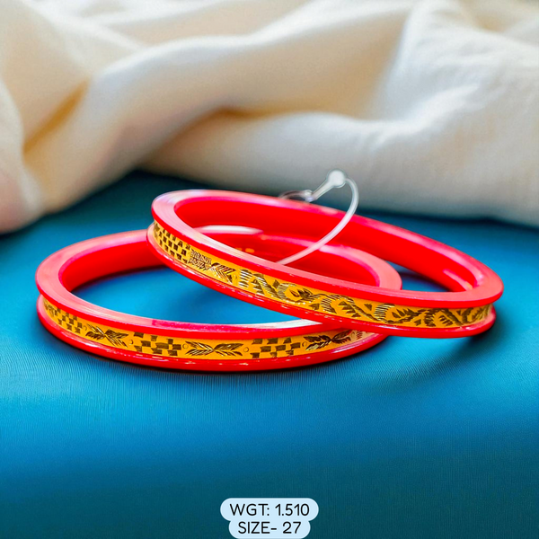 (GSP) TRJ (SIZE: 27) WGT: 1.510 GM APPROX 22KT HUID HALLMARK GOLD POLA BANGLES 1 PAIR DESIGN FOR REGULAR USE.