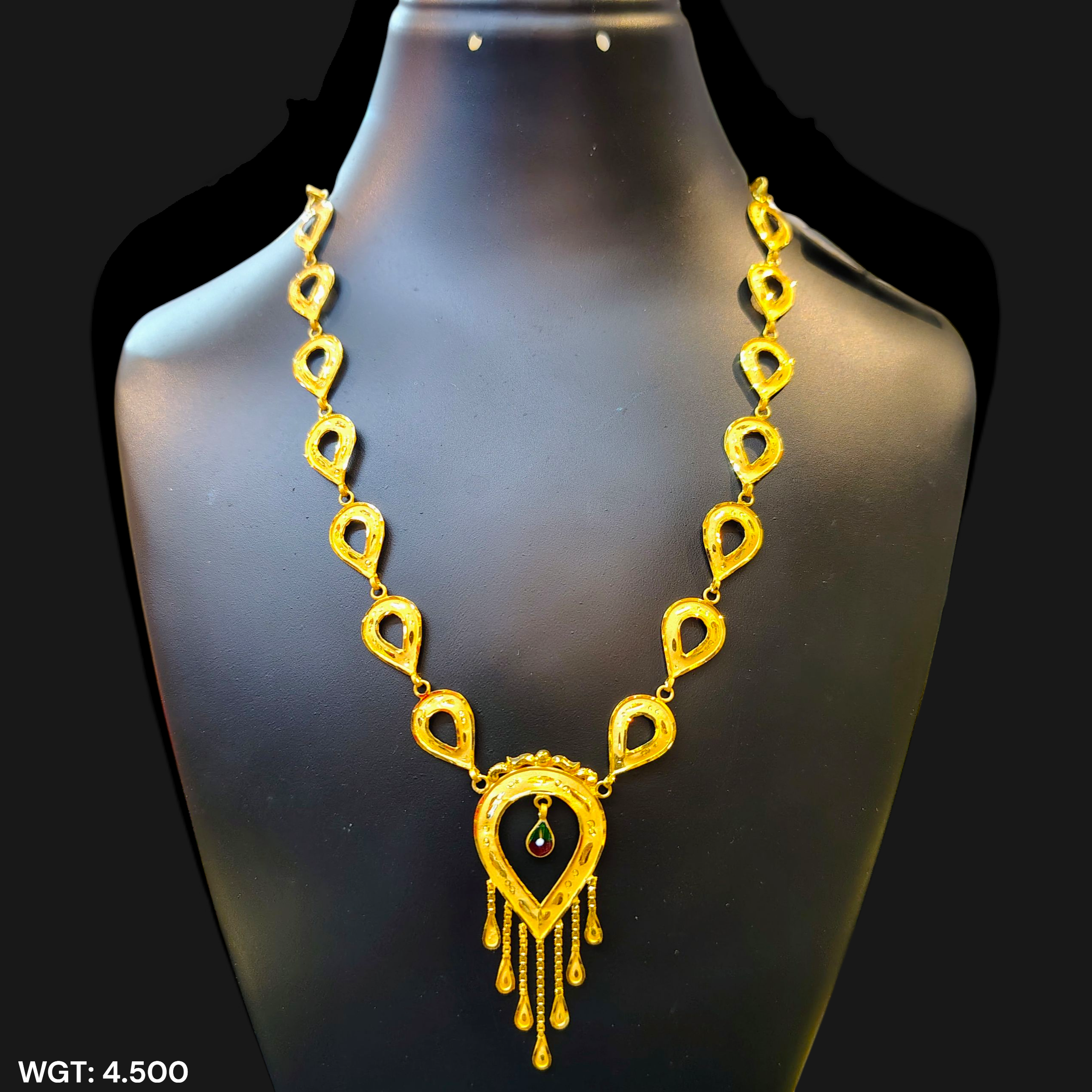 (GCN22) BIS CERTIFIED HUID HALLMARK 916 22KT GOLD NECKLACE CHOKER (APPROX WGT: 4.500 GM) 1 PIECE FOR WOMEN.