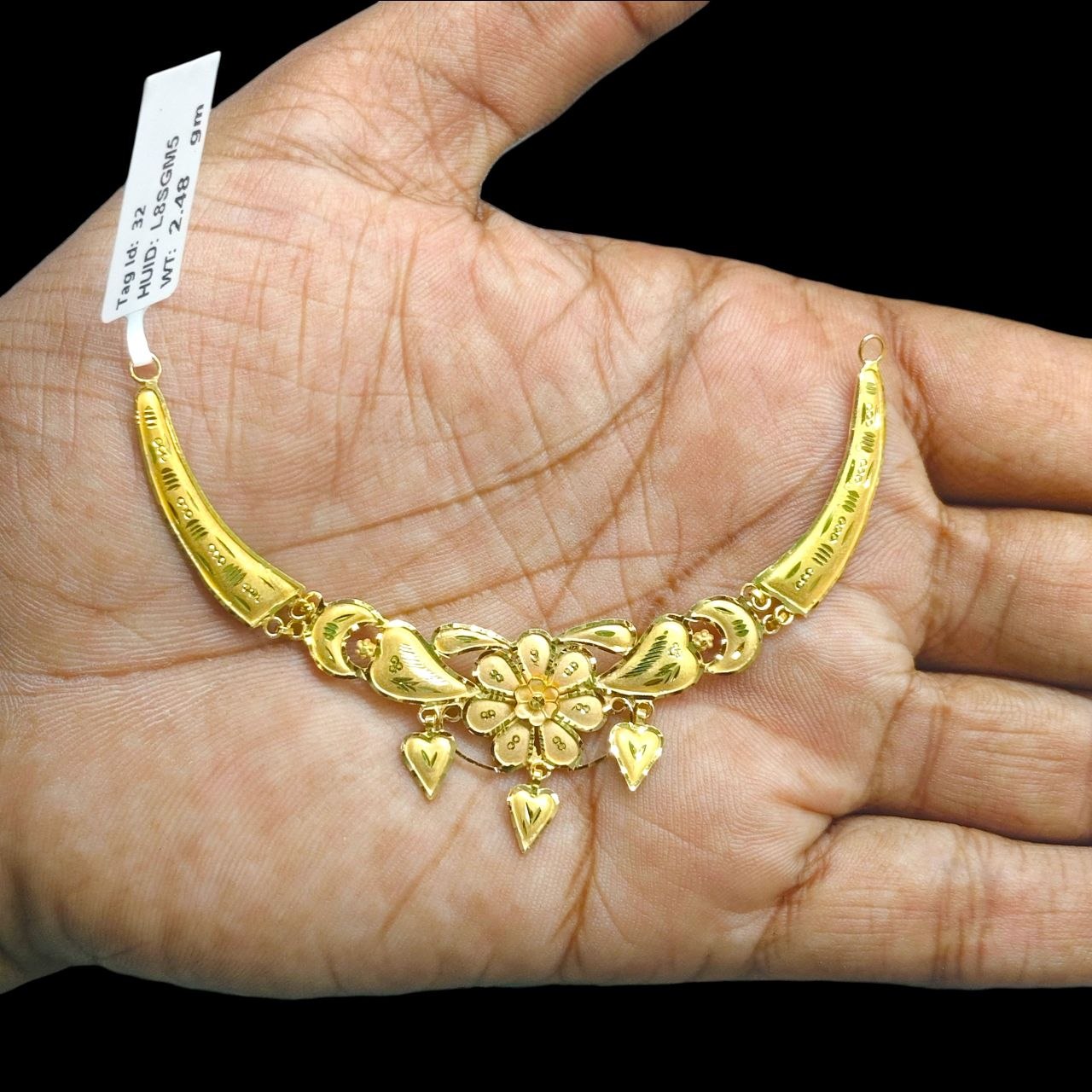 GOLD CHOKER NECKLACE-(WGT: 2.480 GM APPROX) BIS CERTIFIED HUID HALLMARK 9KT GOLD NECKLACE 1 PIECE FOR WOMEN.