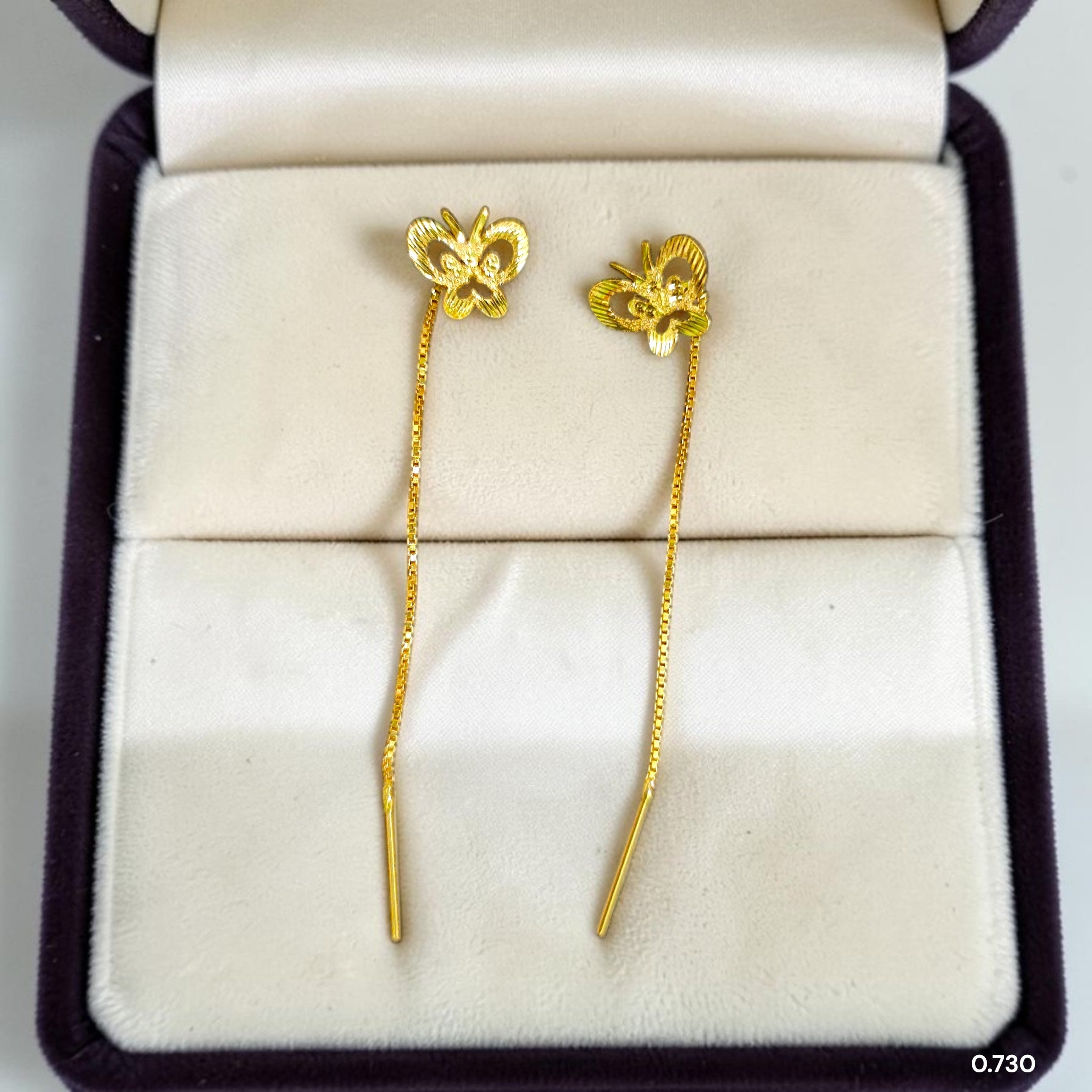 GOLD SUIDHAGA- (WGT: 0.730 GM APPROX) BIS CERTIFIED HUID HALLMARK 9KT GOLD SUIDHAGA EARRINGS (1 PAIR) FOR WOMEN.