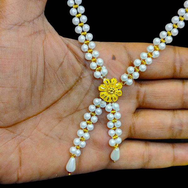 GOLD MOTI HAR- BIS CERTIFIED WGT: O.620 GM APPROX HUID HALLMARK 916 22KT GOLD MOTI TIE CHAIN 1 PIECE FOR WOMEN.