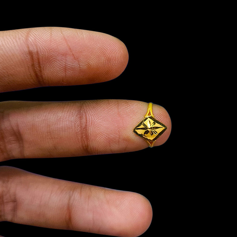 BABY JEWELLERY- TRJ (9KAYFF) (WGT: 0.250 GM APPROX) 375 9KT HUID HALLMARK GOLD BABY FINGER RING 1 PIECE FOR RICE CEREMONY & BIRTHDAY.
