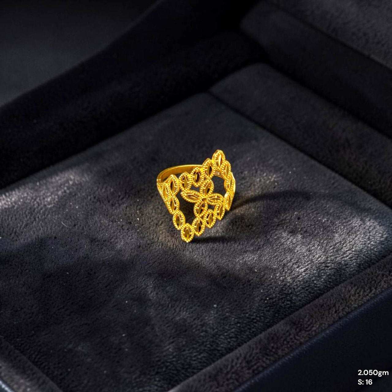 LADIES RING- (SIZE: 16) WGT: 2.050 GM APPROX BIS CERTIFIED HUID HALLMARK 9KT GOLD FINGER RING FOR WOMEN 1 PIECE