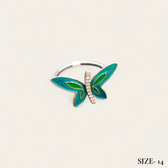RAJLAXMI HALLMARK 925 SILVER FINGER BUTTERFLY MINAKARI DESIGN RING 1 PIECE FOR WOMEN FOR REGULAR USE - BEST FOR GIFTING (SOLD ON MRP)