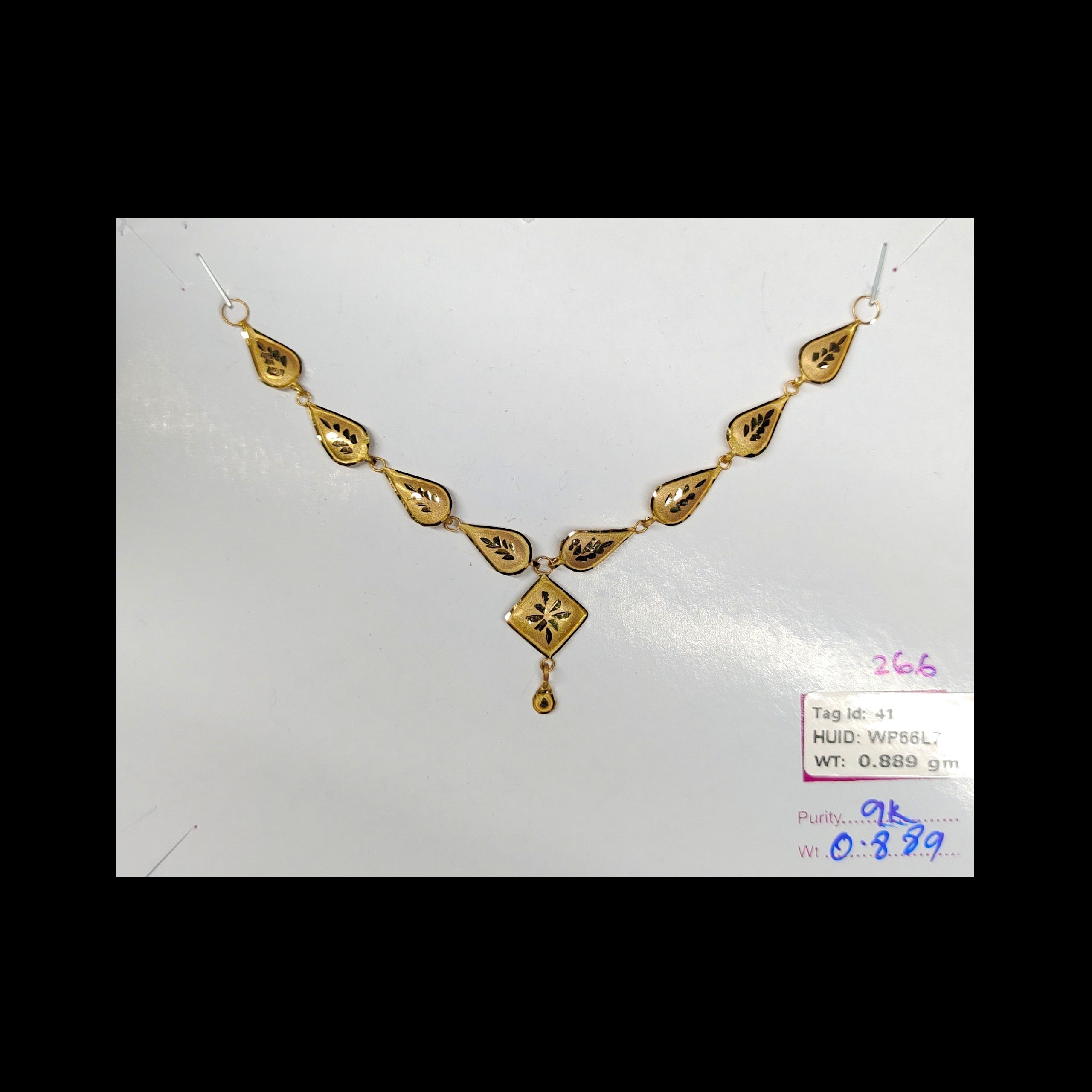 GOLD CHOKER NECKLACE-(WGT: 0.889 GM APPROX) BIS CERTIFIED HUID HALLMARK 9KT GOLD NECKLACE 1 PIECE FOR WOMEN.