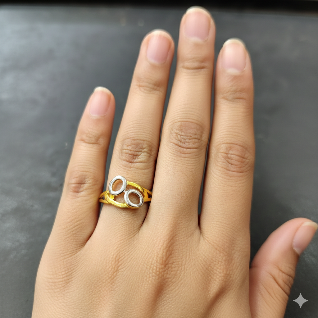LADIES RING- TRJ (SIZE:11) WGT: 1.210 GM APPROX BIS CERTIFIED HUID HALLMARK 9KT GOLD FINGER RING FOR WOMEN 1 PIECE.