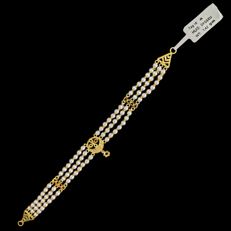 GMC9K- CERTIFIED BIS HUID HALLMARK 375 9KT GOLD MOTI CHOKER 1 PIECE (WGT: 1.420 GM) WITH ADJUSTABLE TASSEL FOR GIFT IN MARRIAGE.