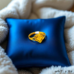 (GBJ) TRJ WGT: 0.350 GM APPROX 22KT HUID HALLMARK GOLD BABY FINGER RING 1 PIECE FOR RICE CEREMONY & BIRTHDAY.