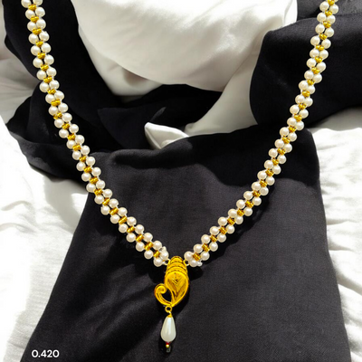 GOLD PENDANT- (GMP22) WGT: 0.420 GM APPROX CERTIFIED BIS HUID HALLMARK 916 22KT GOLD MOTI PENDANT 1 PIECE FOR WOMEN.