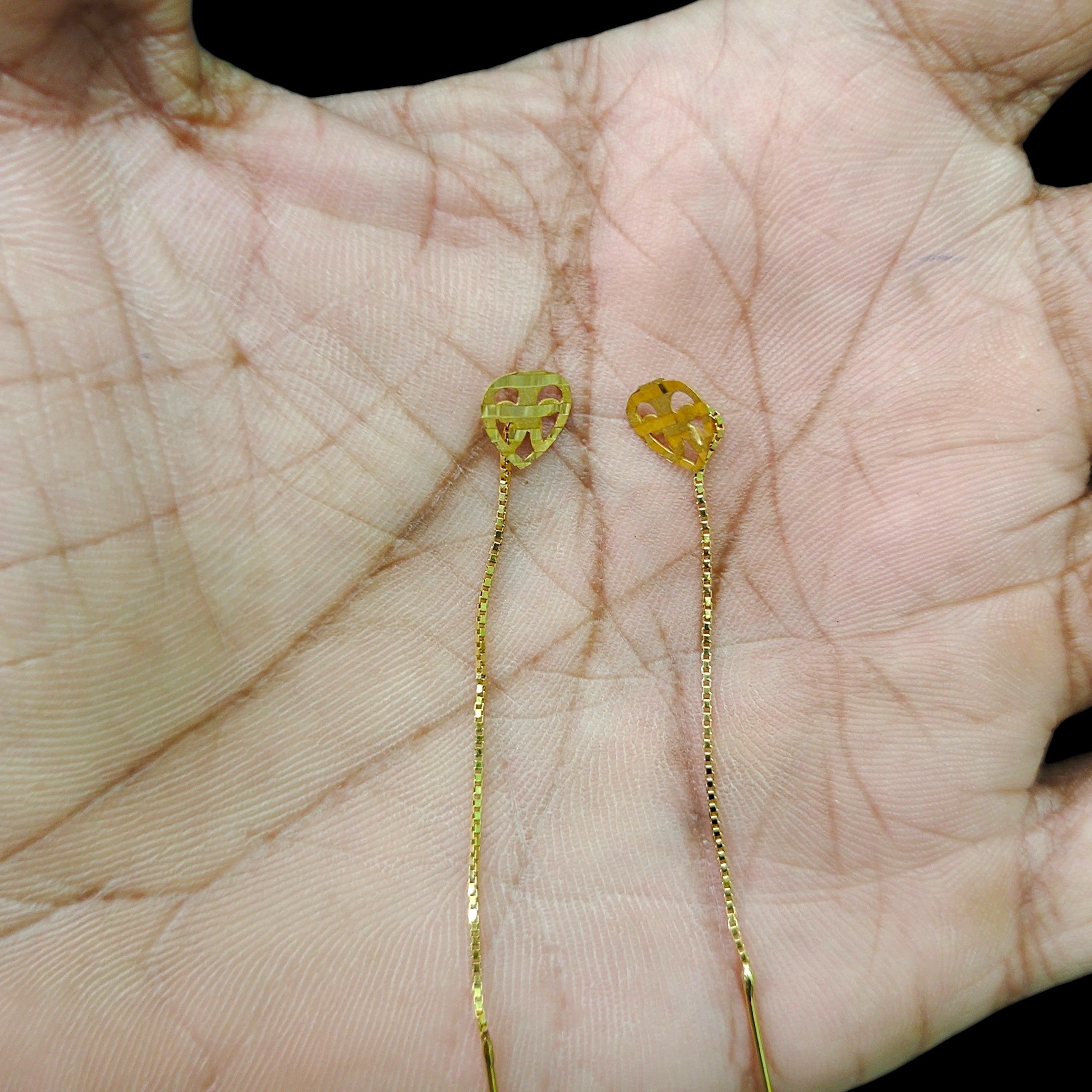 GOLD SUIDHAGA- (WGT: 0.570 GM APPROX) BIS CERTIFIED HUID HALLMARK 9KT GOLD SUIDHAGA EARRINGS (1 PAIR) FOR WOMEN.
