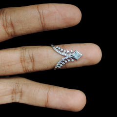 SILVER RING- SIZE:10 (WGT: 2.330 GM APPROX) HALLMARK 925 SILVER FINGER RING 1 PIECE FOR WOMEN (V RING BANKOK IMPORTED DESIGN)- NON EXCHANGEABLE -(SOLD ON MRP).