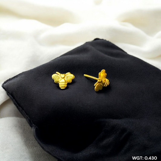 (GSE9) TRJ BABY TOPS WGT: 0.430 GM APPROX BIS CERTIFIED HUID HALLMARK 9KT GOLD STUD EARRINGS FOR WOMEN 1 PAIR FOR REGULAR USE.