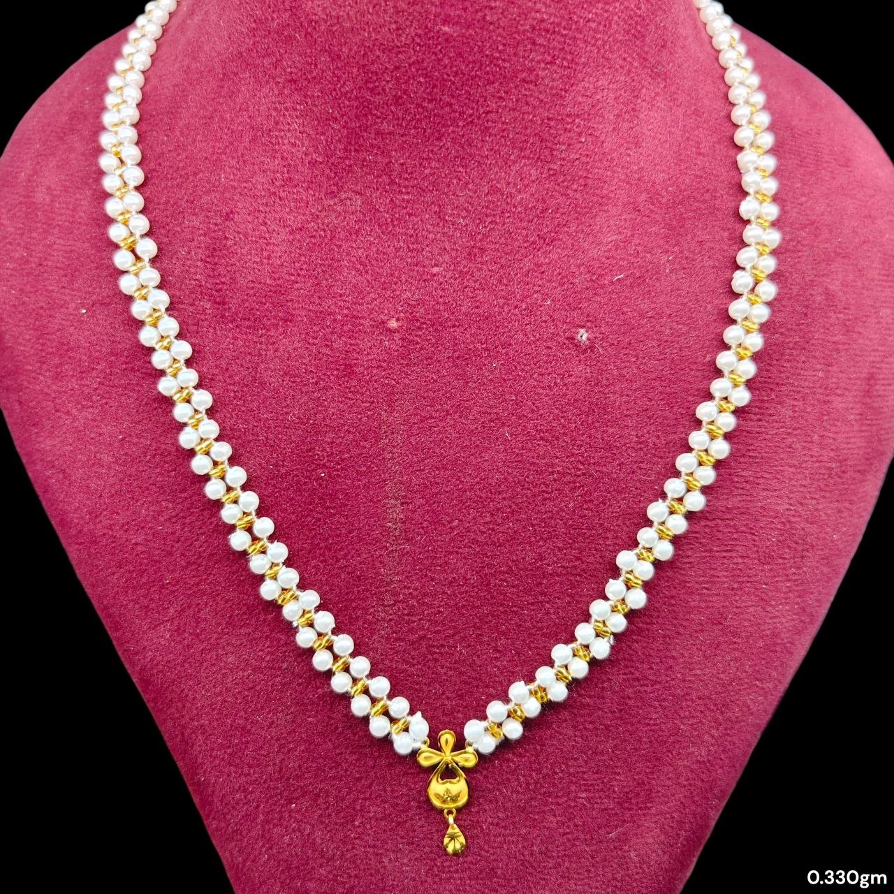 GMP22K- WGT: 0.330 GM APPROX CERTIFIED BIS HUID HALLMARK 916 22KT GOLD MOTI PENDANT 1 PIECE FOR WOMEN.